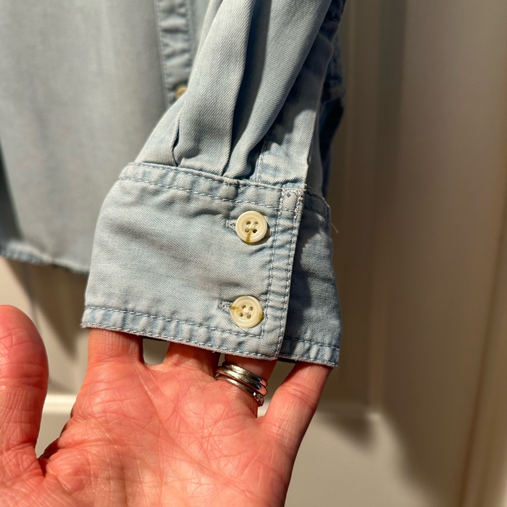Mossimo Light Blue Button-Up Shirt - Picture 6 of 7